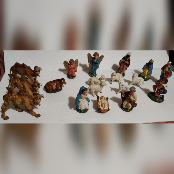 Holiday Vintage Made In Italy Italian Nativity Set Hand Painted 18 Pieces Signed Poshmark
